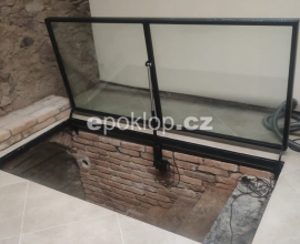 Skleněný poklop před dokončením